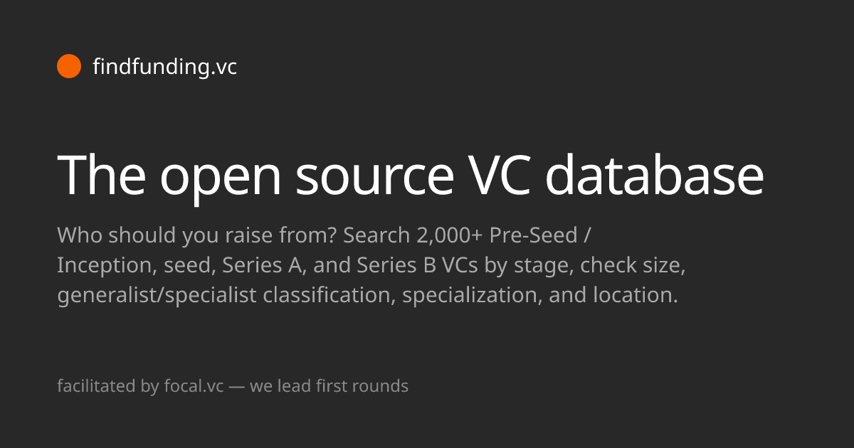 findfunding.vc — the open source VC database